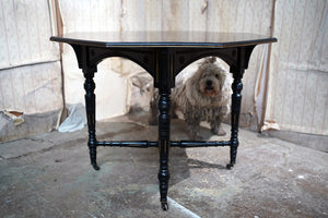 A Late Victorian Aesthetic Movement Ebonised & Parcel Gilt Octagonal Centre Table