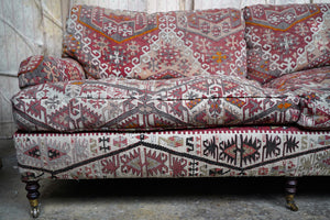 A Large 20thC George Smith Signature Kilim Upholstered Sofa c.1988