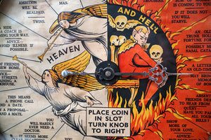 A Mid 20thC Fortune Telling Slot Machine; Heaven and Hell by Frederick Bolland c.1952