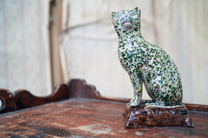 A Rare 19thC Scottish Pearlware Figure of a Seated Cat c.1830