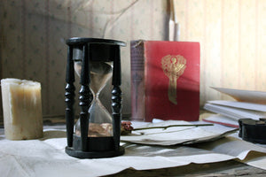 An 18thC Ebonised Oak Hourglass c.1770