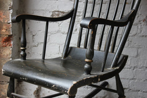 An American Ebonised & Gilt Decorated c.1840 ‘Boston Rocker’ Armchair