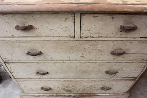 An Attractive 19thC Ivory Painted Pine Chest of Drawers