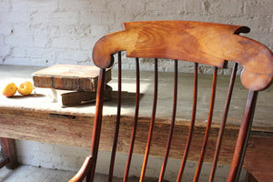 A Superb Mid 19thC Elm Boston Rocking Chair