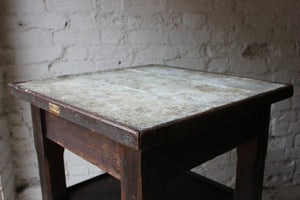 A Rare c.1870s Oak & Lead Laboratory Table by Philip Harris & Co Ltd