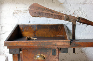 A Very Interesting c.1890 Primitive Pine & Cast Iron Workbench from Lancaster County Lunatic Asylum, By Repute