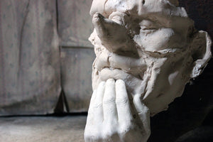 Beth Carter; 'Thinking Clown Mask'; Jesmonite & Plaster; Unique