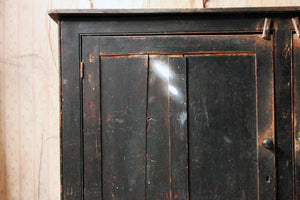 A Late Victorian Black Painted Pine Larder Cupboard c.1890-1900