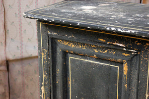 A Very Decorative Black Painted Pot Cupboard c.1900