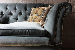 A Pretty Button Back Velvet Drop-End Chesterfield Sofa c.1900