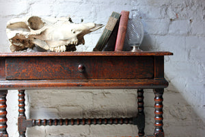 A Good Late 17thC Pine & Oak Bobbin Turned Side Table c.1680