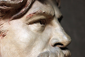 An Exceptional French Patinated Terracotta Portrait Bust of A Gentleman, Probably that of Jean-Baptiste Carpeaux (1827–1875), By Maximilien-Henri Hiolle (1843-1934), Dated to 1896