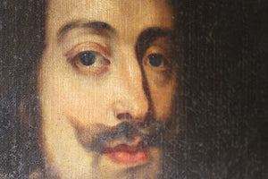 After Sir Anthonius Van Dyke; A Good Oil on Canvas Portrait of Charles I by Dame Frances Anne Marjoribanks c.1840