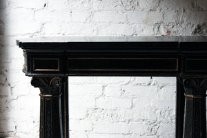 A Very Good Victorian Ebonised, Parcel Gilt & Marble Console Table c.1875