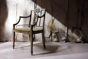 A George III Period Painted Open Armchair; Attributed to Gillows c.1790-95