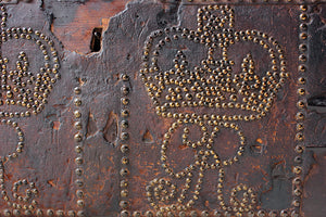 A Wonderful George II Leather-Covered Dome-Topped Travelling Trunk by Smith & Lucas c.1750