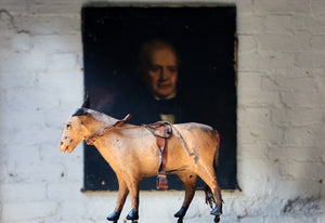 A Charming Mid 19thC French Papier-Mâché & Leather Pull Along Horse