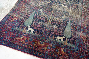 A Good 19thC Country House Isfahan Tree Of Life Rug c.1880