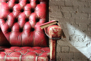 A Wonderfully Grand Leather Upholstered & Walnut Open Armchair c.1880