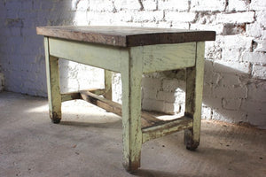 A Charming c.1900 Painted Oak Workbench