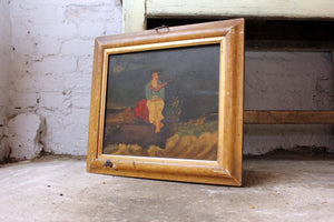 An Interesting c.1831 Naïve School Oil on Panel; 'The Shipwreck`d  Mariner'