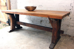 A Large c.1900 Rustic Farmhouse Pine Refectory Table