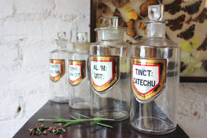 A Fantastic Quartet of Graduating c.1895 Glass Apothecary Bottles