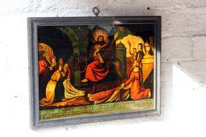 A Decorative Regency Period Transfer Mezzotint-Under-Glass Picture by W.B Walker; ‘Christ Rideth into Jerusalem’