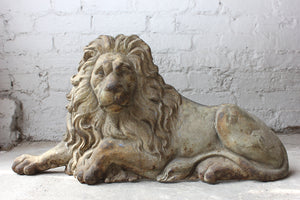 A Very Good c.1880 Cast Iron Relief Model in the Form of a Lion Couchant