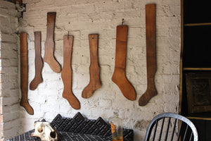 A Fabulous Group of Seven 19thC Beechwood & Pine Stocking Stretchers