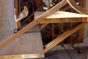 A Good Set of Cast-Iron & Pine Shop Display Metamorphic Table Shelves