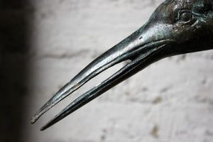 A Wonderful Pair of Mid-20thC Ornamental Verdigris Cast Bronze Standing Herons c.1950-60