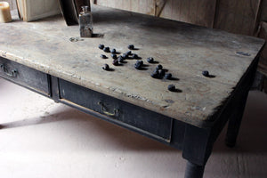 A Victorian Stained Pine Scrub Top Farmhouse Dairy Table c.1850-70