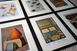 A Group of Six Framed Food Related Lithographs; 