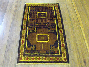 A Highly Stylised Herat Belouche Rug: 148cm x 88cm