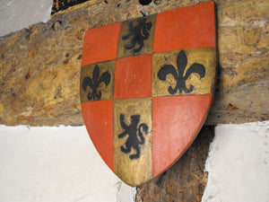 Two Resplendent Heraldic Armorial Convex Shields, To Include One for Colchester