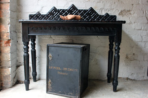 A Very Unusual Victorian Ebonised Pine Hall Table c.1870