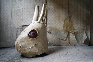 A Large Mid 20thC White Rabbit Theatre Prop Head